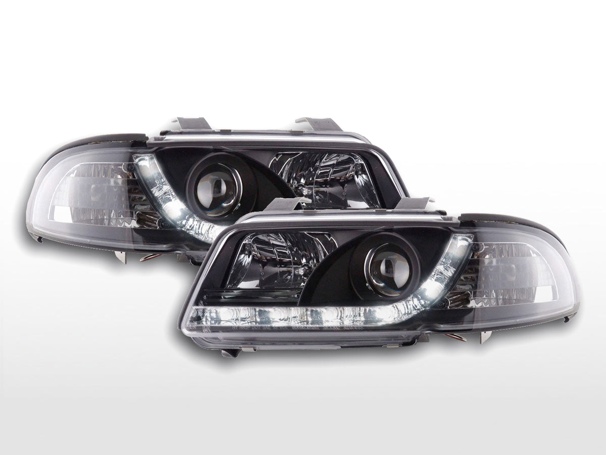 Scheinwerfer Set Daylight LED Tagfahrlicht Audi A4 B5 8D 99-01 chrom Scheinwerfer Set Daylight LED Tagfahrlicht Audi A4 B5 8D 99-01 chrom